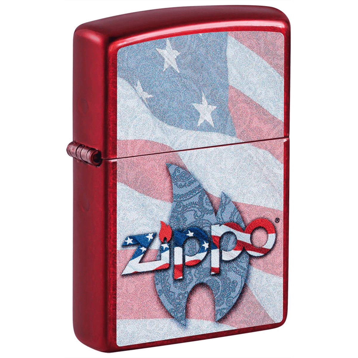 Zippo Candy Apple Red Flag Design
