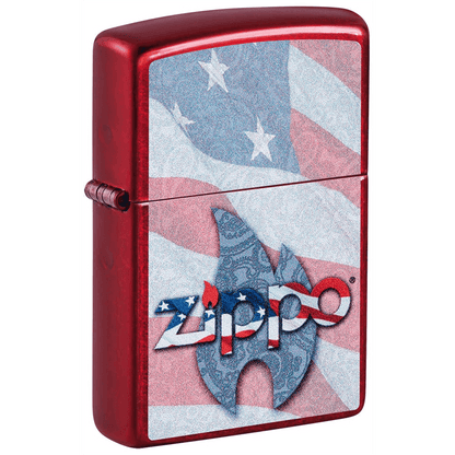Zippo Candy Apple Red Flag Design
