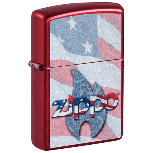 Zippo Candy Apple Red Flag Design