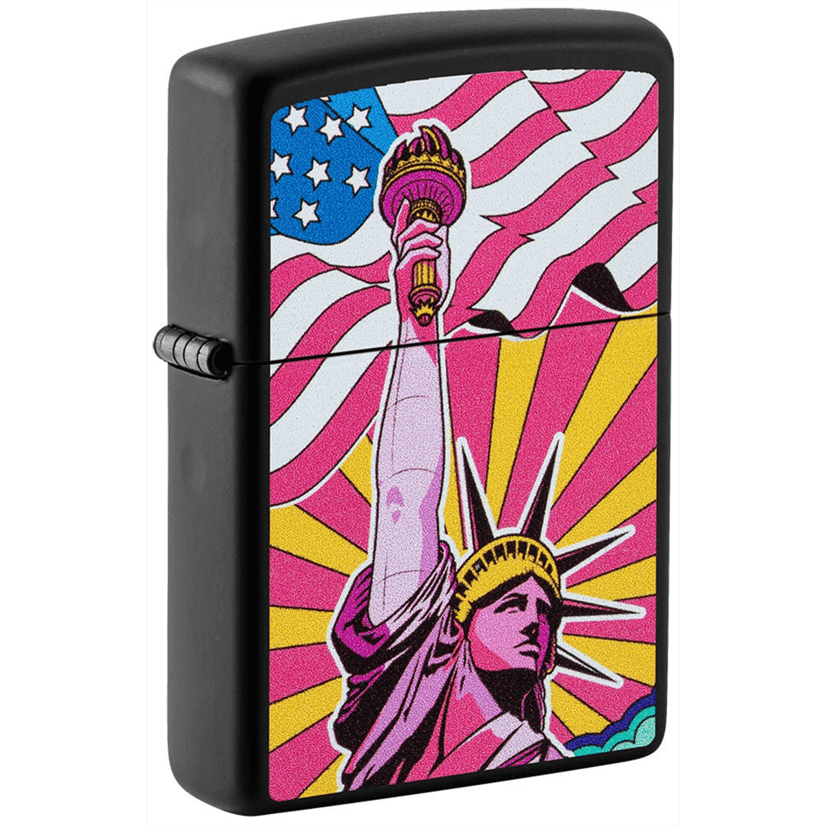 Zippo Black Matte Lady Liberty Design