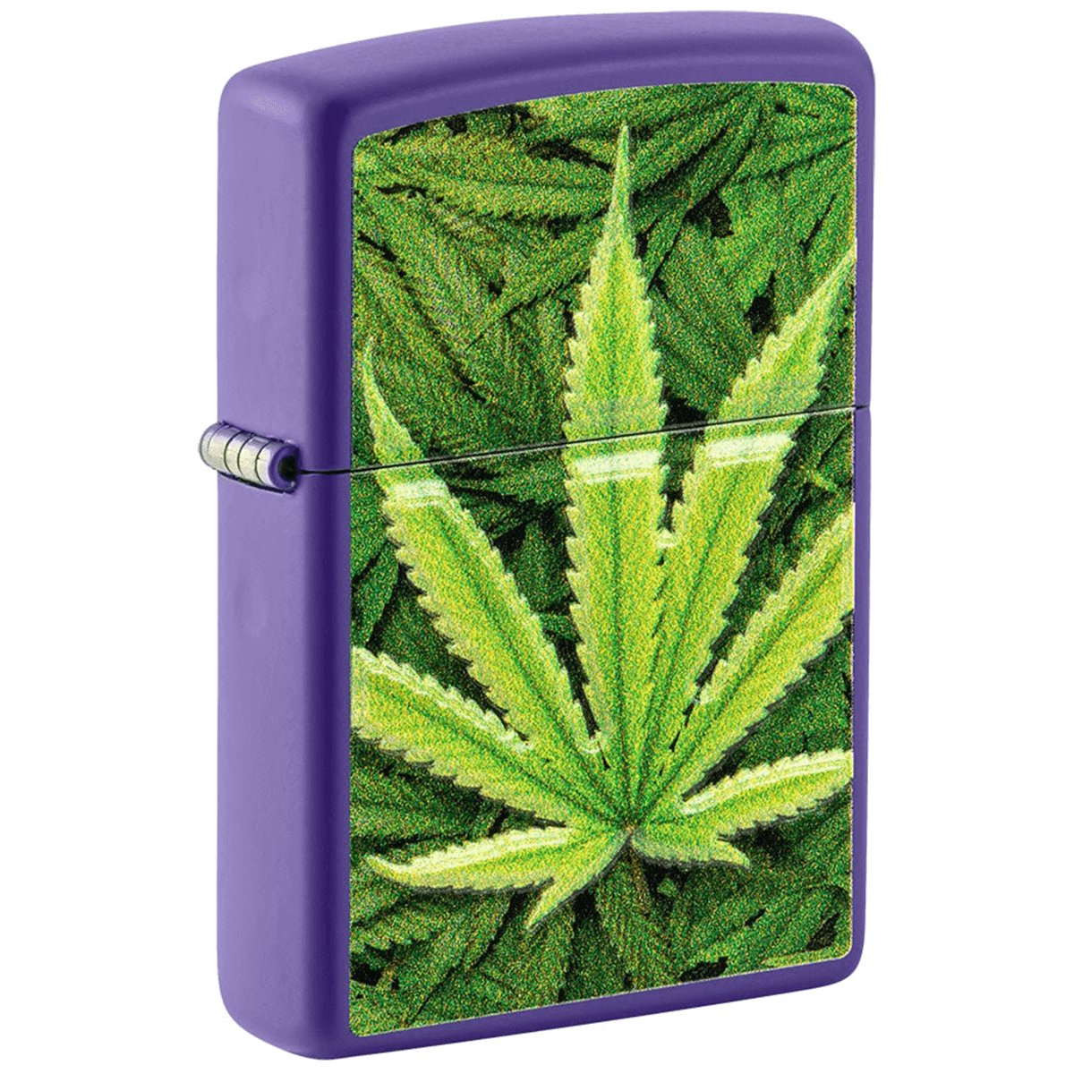 Zippo Purple Matte Leaf Design
