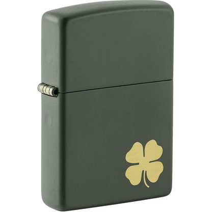 Green Matte Four Leaf Clover Design