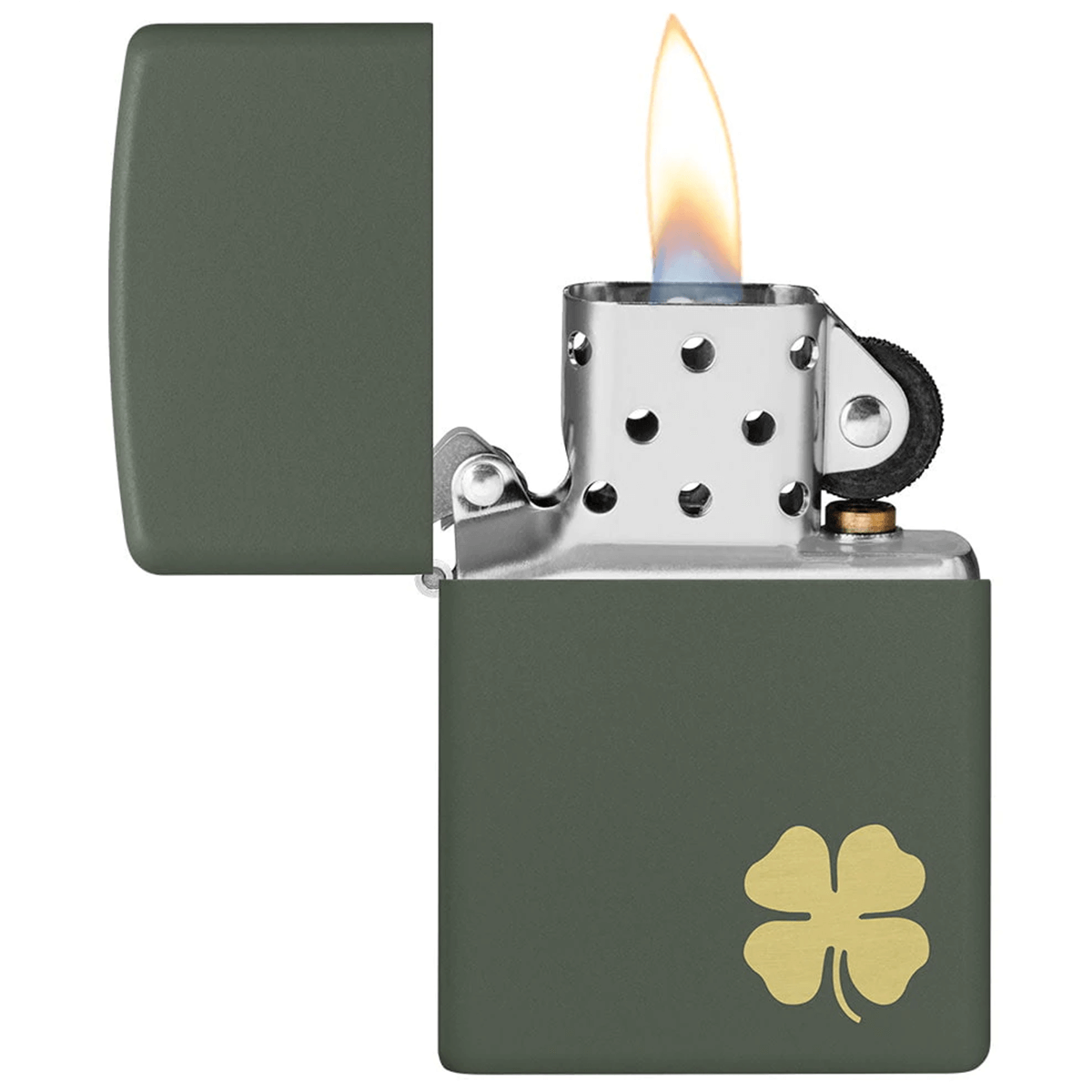 Green Matte Four Leaf Clover Design
