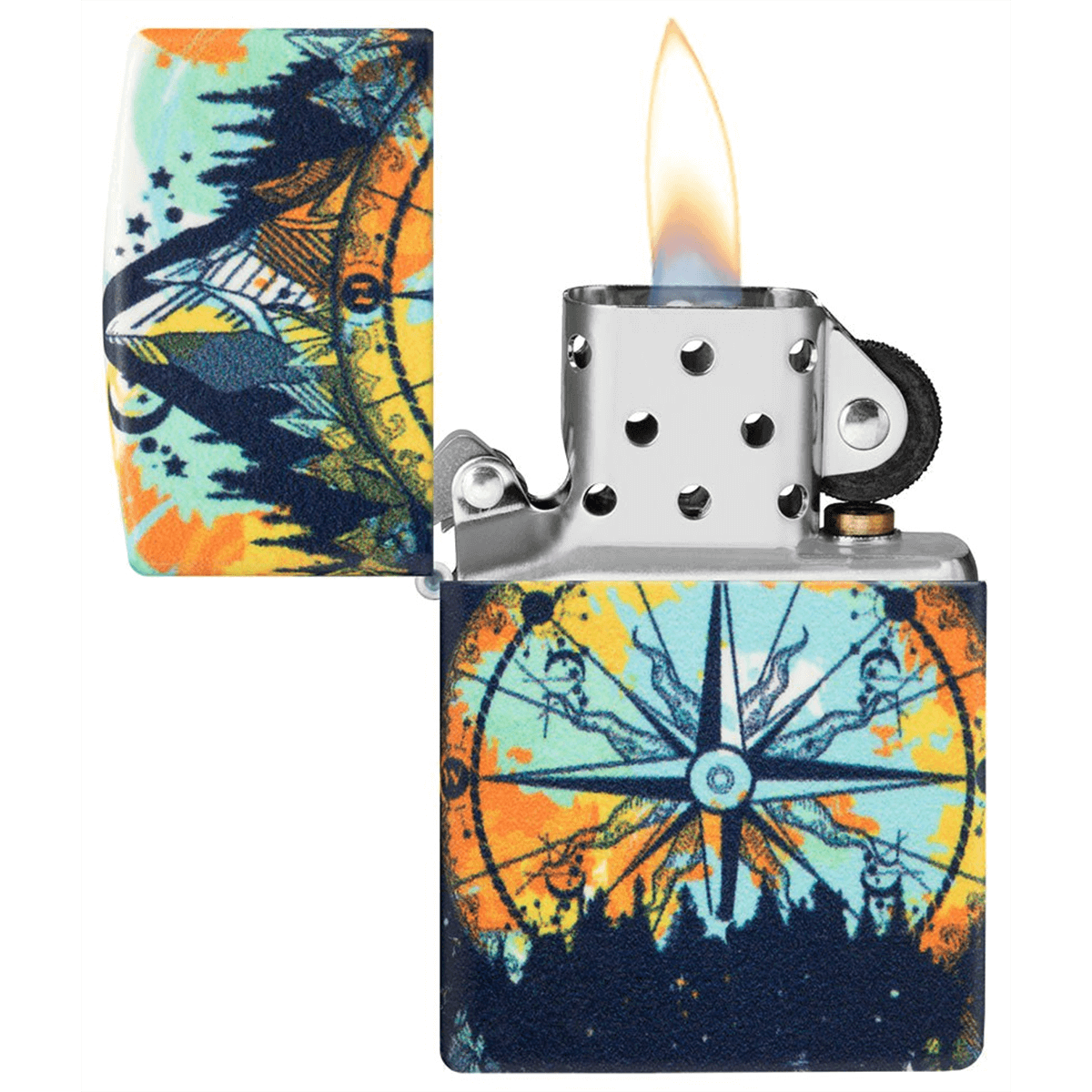 Zippo Glow-In-The-Dark Green Compass Design