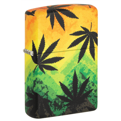 Zippo Matte Multi-Color Leaf Design