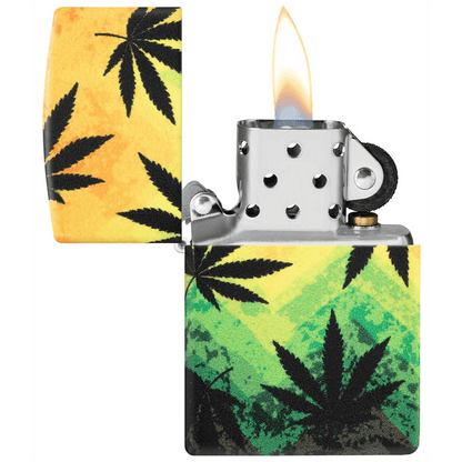 Zippo Matte Multi-Color Leaf Design