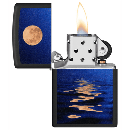 Zippo Black Matte Moon Sunset