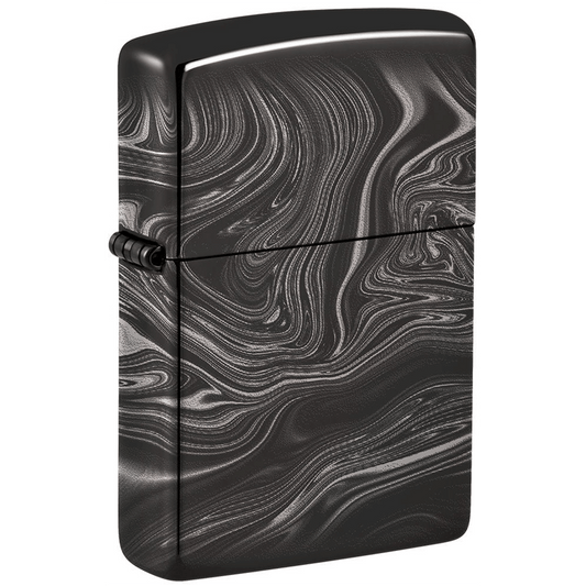Zippo High Polish Black Marble Pattern
