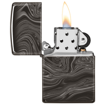 Zippo High Polish Black Marble Pattern