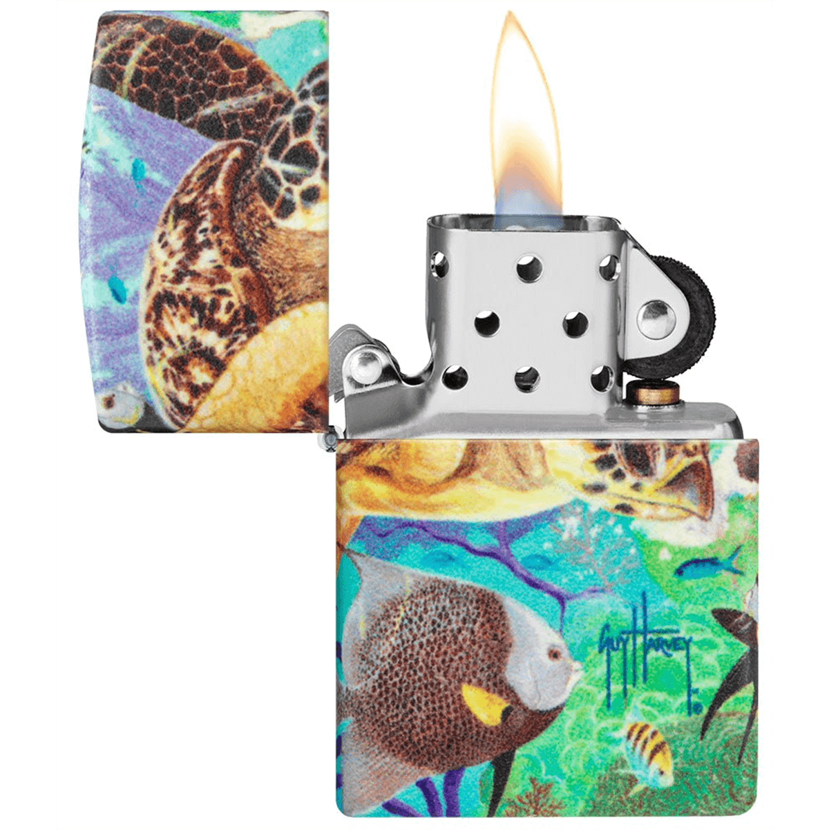 Zippo Glow-In-The-Dark Green Guy Harvey Design