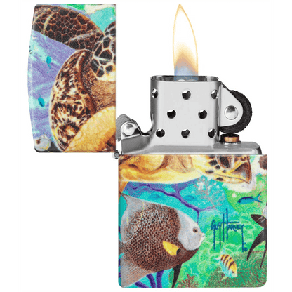 Zippo Glow-In-The-Dark Green Guy Harvey Design