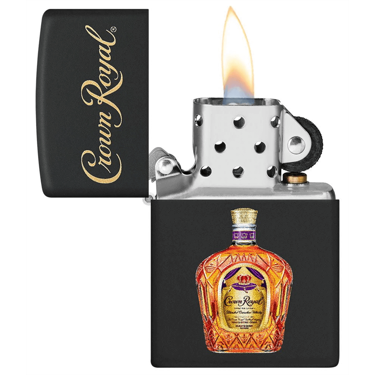 Zippo Black Matte Crown Royal Bottle