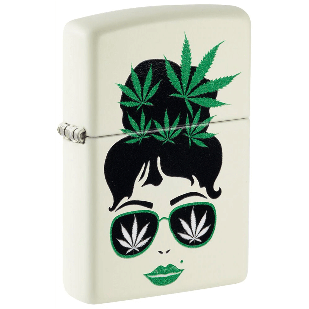 Zippo Glow-In-The-Dark Green Leaf Design