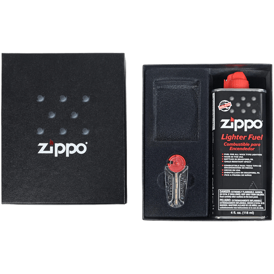 Zippo Gift Kit Regular Gift Box W/4Oz. Fluid & 6 Flints