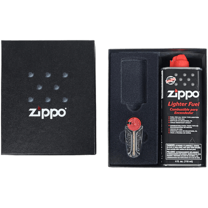 Zippo Gift Kit Slim Gift Box W/4Oz. Fluid & 6 Flints