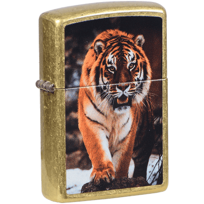 Zippo Pk Collection Stalking Tiger Street Brass