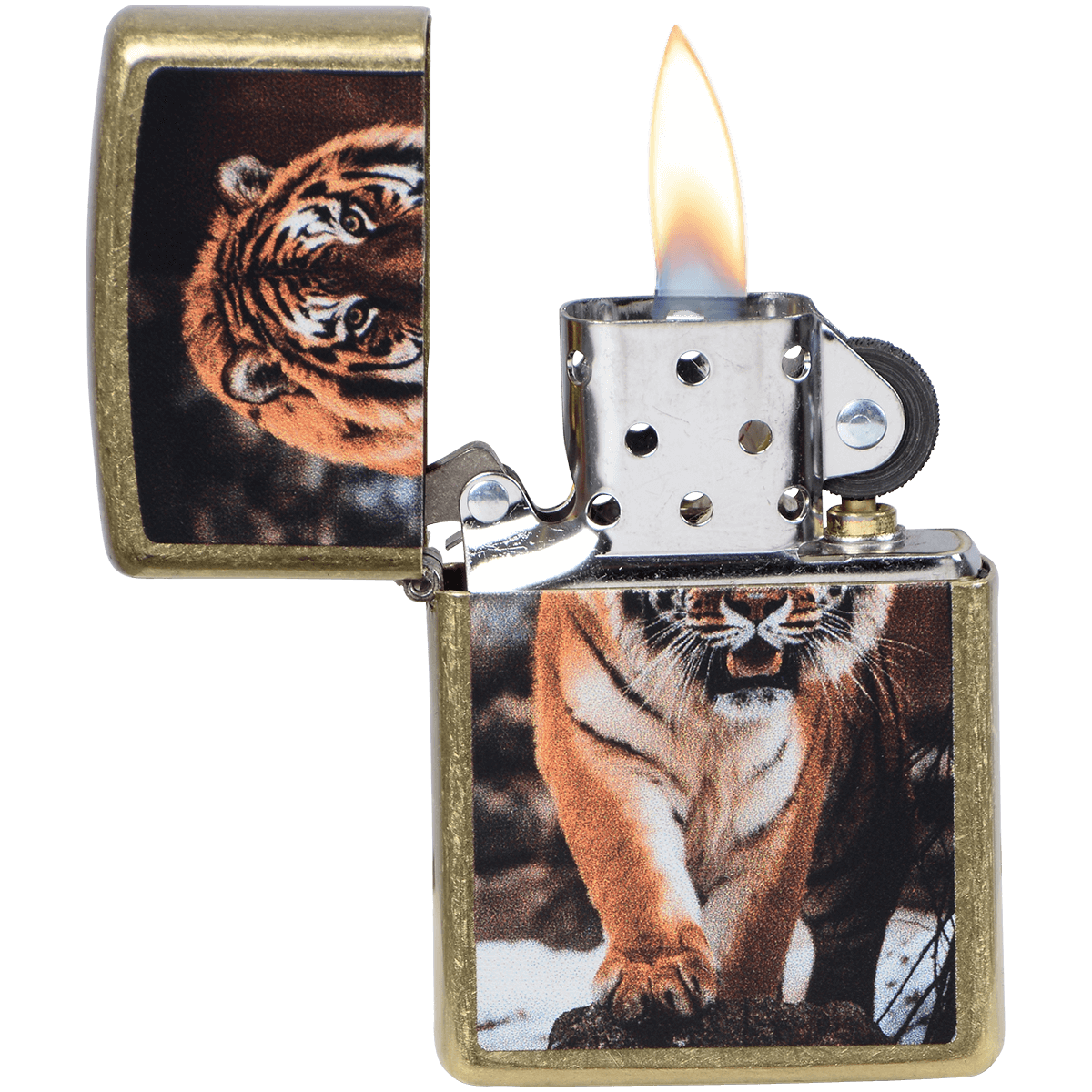 Zippo Pk Collection Stalking Tiger Street Brass