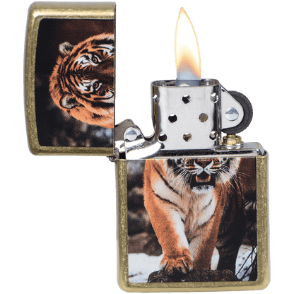 Zippo Pk Collection Stalking Tiger Street Brass