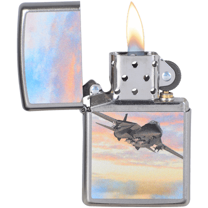 Zippo Pk Collection Fighter Jet Satin Chrome
