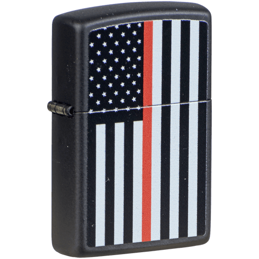Zippo Pk Collection Firefighter Flag Black Matte