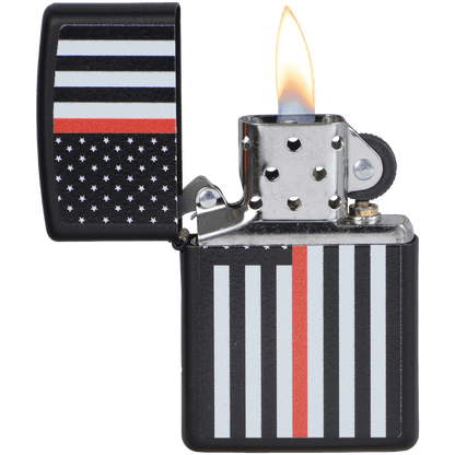 Zippo Pk Collection Firefighter Flag Black Matte
