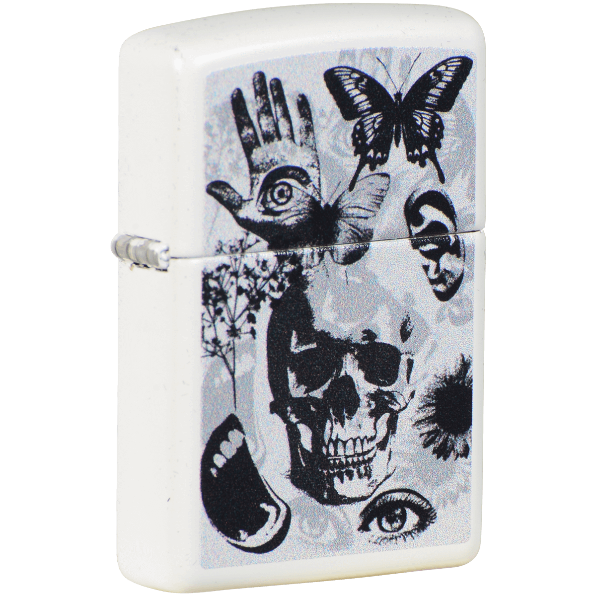 Zippo Pk Collection Skull Hands White Matte