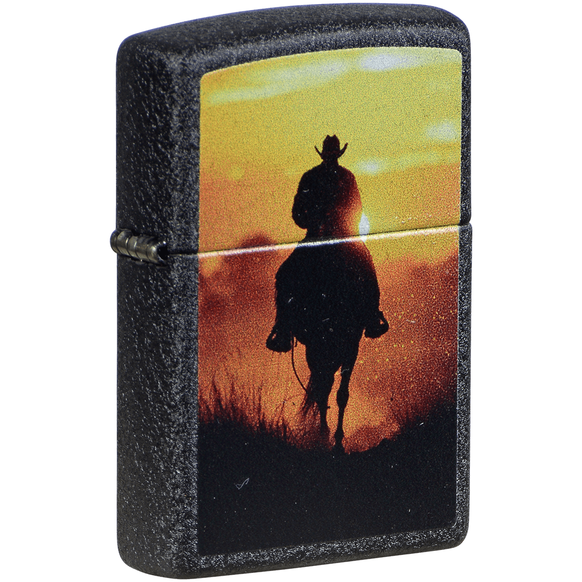Zippo Pk Collection Cowboy Sunset Black Crakle Finish