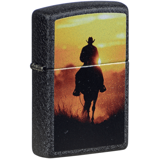 Zippo Pk Collection Cowboy Sunset Black Crakle Finish