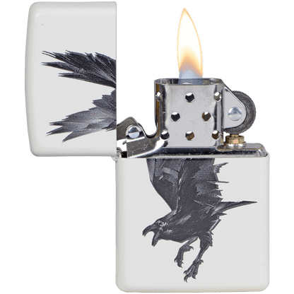 Zippo Pk Collection Raven White Matte