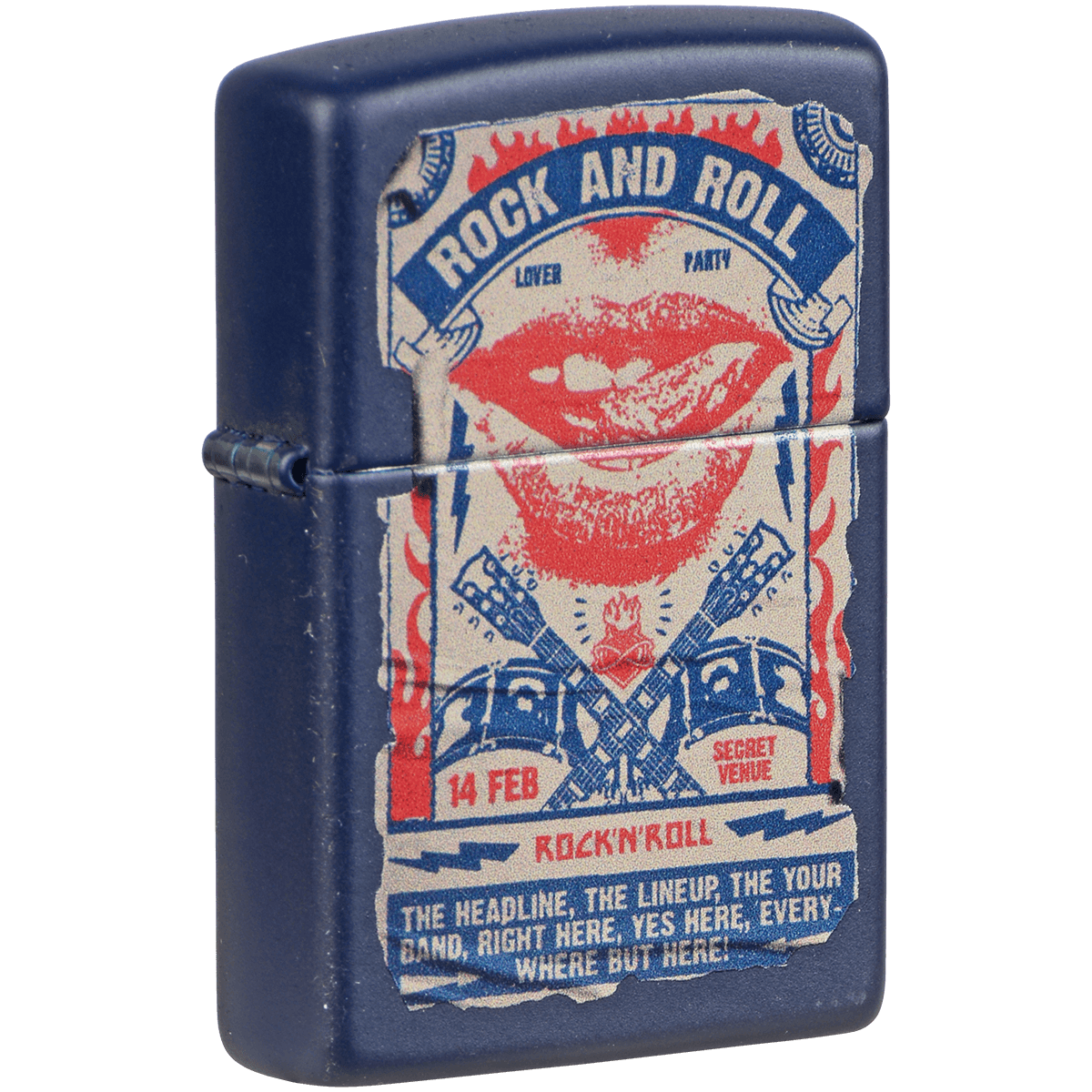 Zippo Pk Collection Rock & Roll Lips Navy Matte