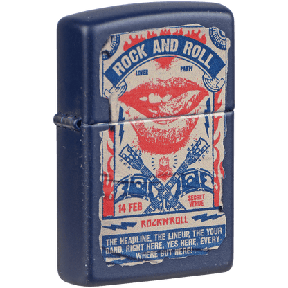 Zippo Pk Collection Rock & Roll Lips Navy Matte