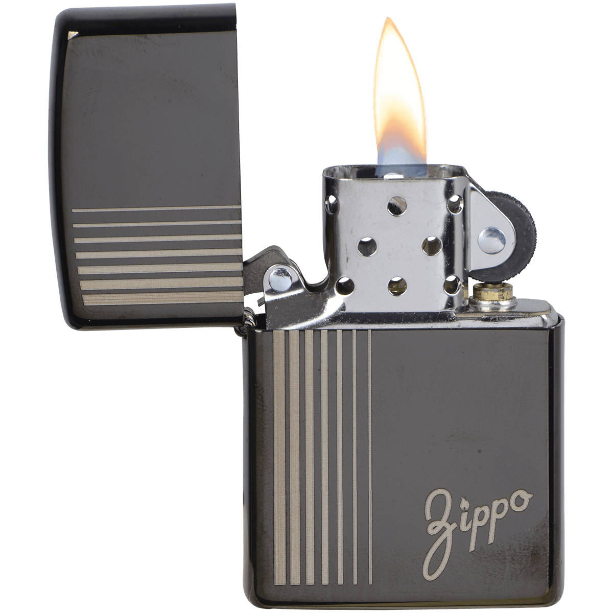 Zippo Pk Collection Zippo Stripes High Polish Black