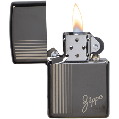Zippo Pk Collection Zippo Stripes High Polish Black