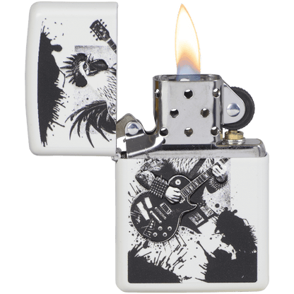 Zippo Pk Collection Rock & Roll Chicken White Matte