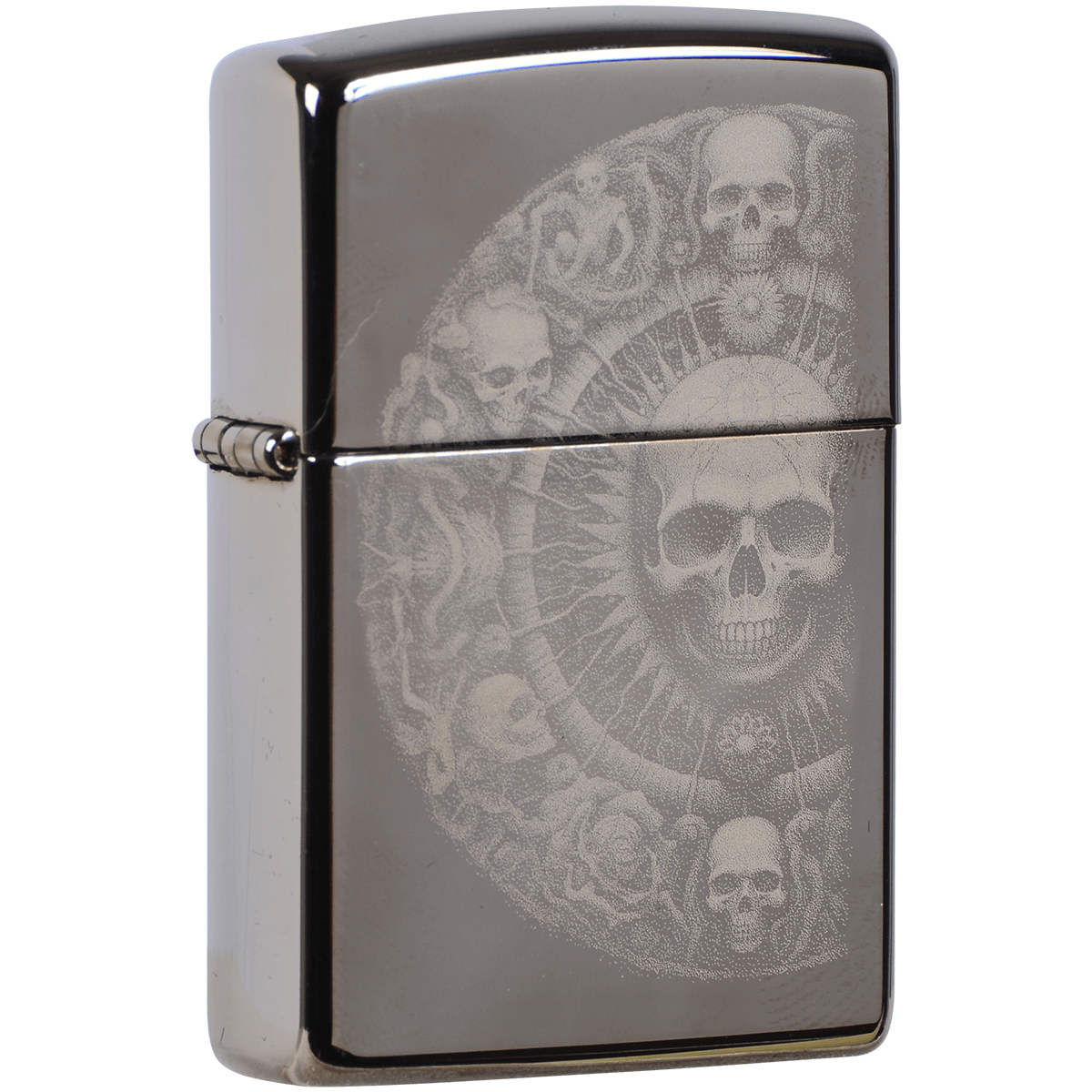 Zippo Pk Collection Wheel Skulls Black Ice