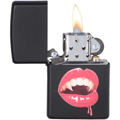 Zippo Pk Collection Fang Lips Black Matte