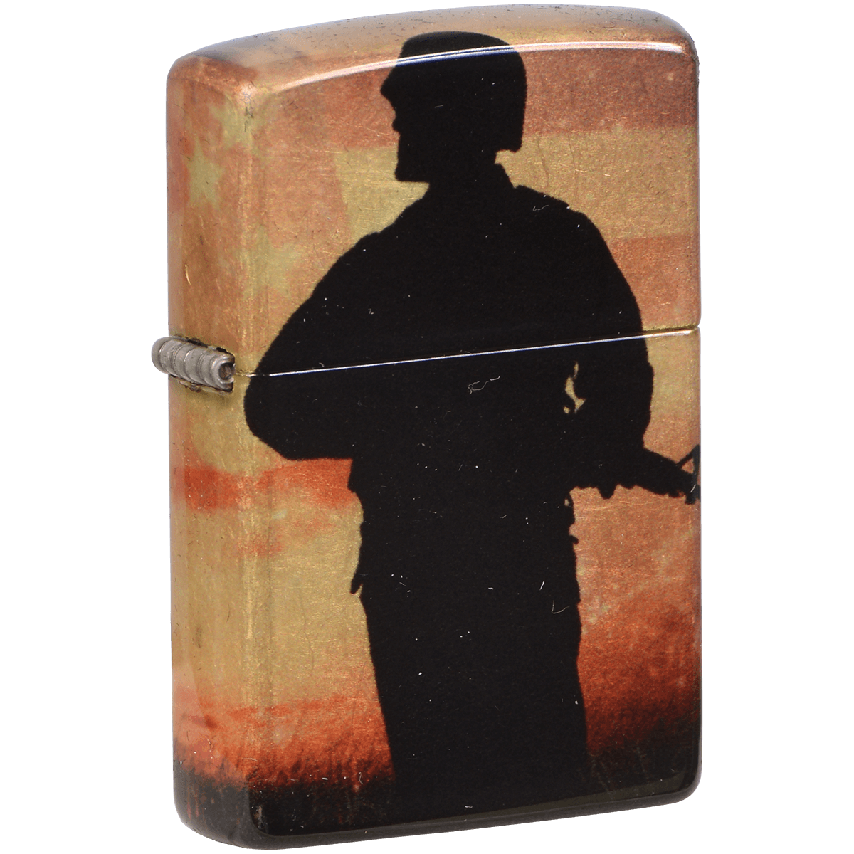 Zippo Pk Collection Solider Flag Tumbled Brass