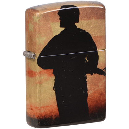 Zippo Pk Collection Solider Flag Tumbled Brass