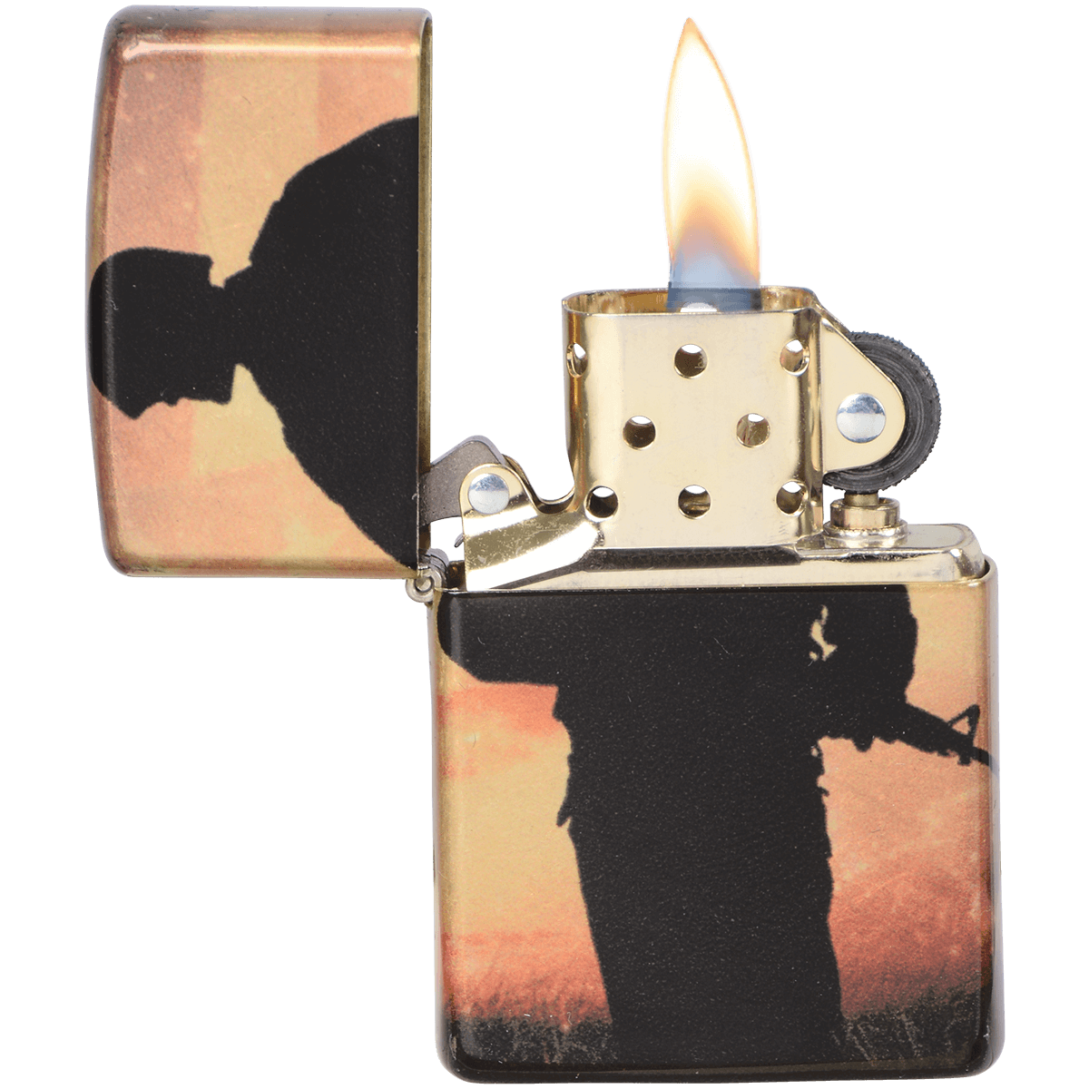 Zippo Pk Collection Solider Flag Tumbled Brass