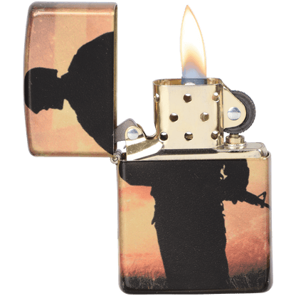 Zippo Pk Collection Solider Flag Tumbled Brass