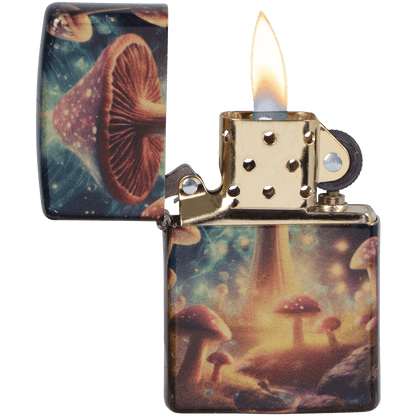 Zippo Pk Collection Psychedelic Mushroom Tumbled Brass