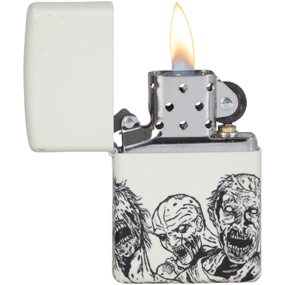 Zippo Pk Collection Glowing Zombies White Matte