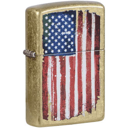 Zippo Pk Collection Grunge American Flag Color Image