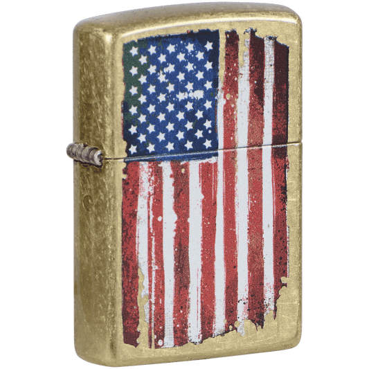 Zippo Pk Collection Grunge American Flag Color Image