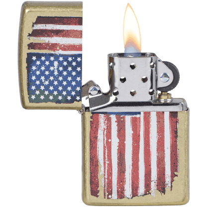 Zippo Pk Collection Grunge American Flag Color Image