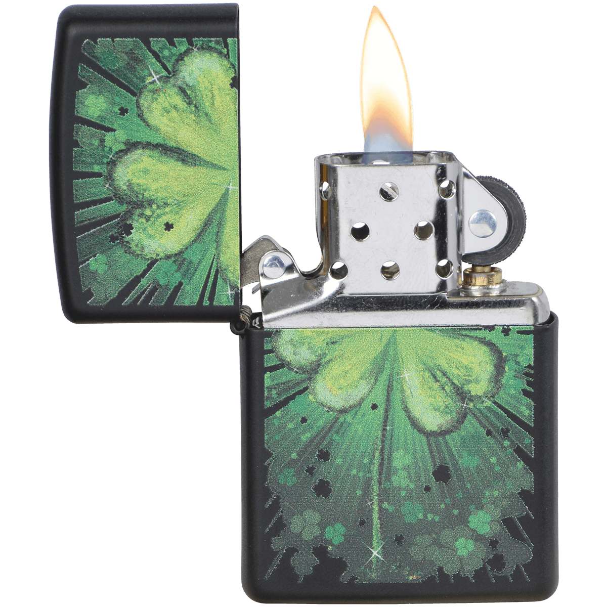 Zippo Pk Collection Lucky Clovers Color Image