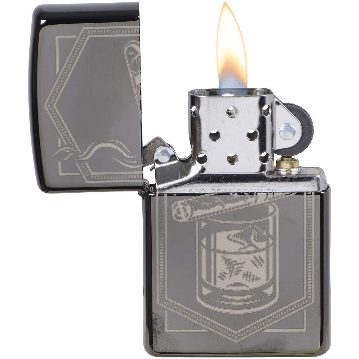Zippo Pk Collection Cigar With Whiskey Glass Matte Black Finish