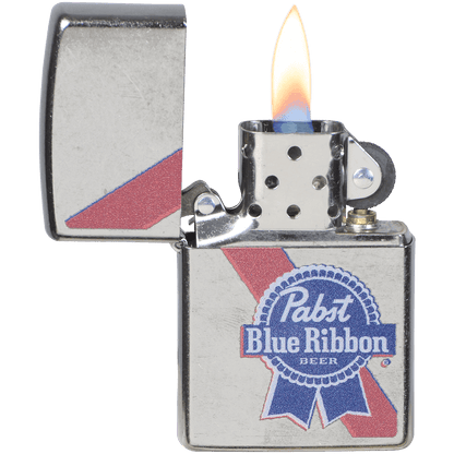 Zippo Pk Collection Pabst Blue Ribbon Stripe Street Chrome