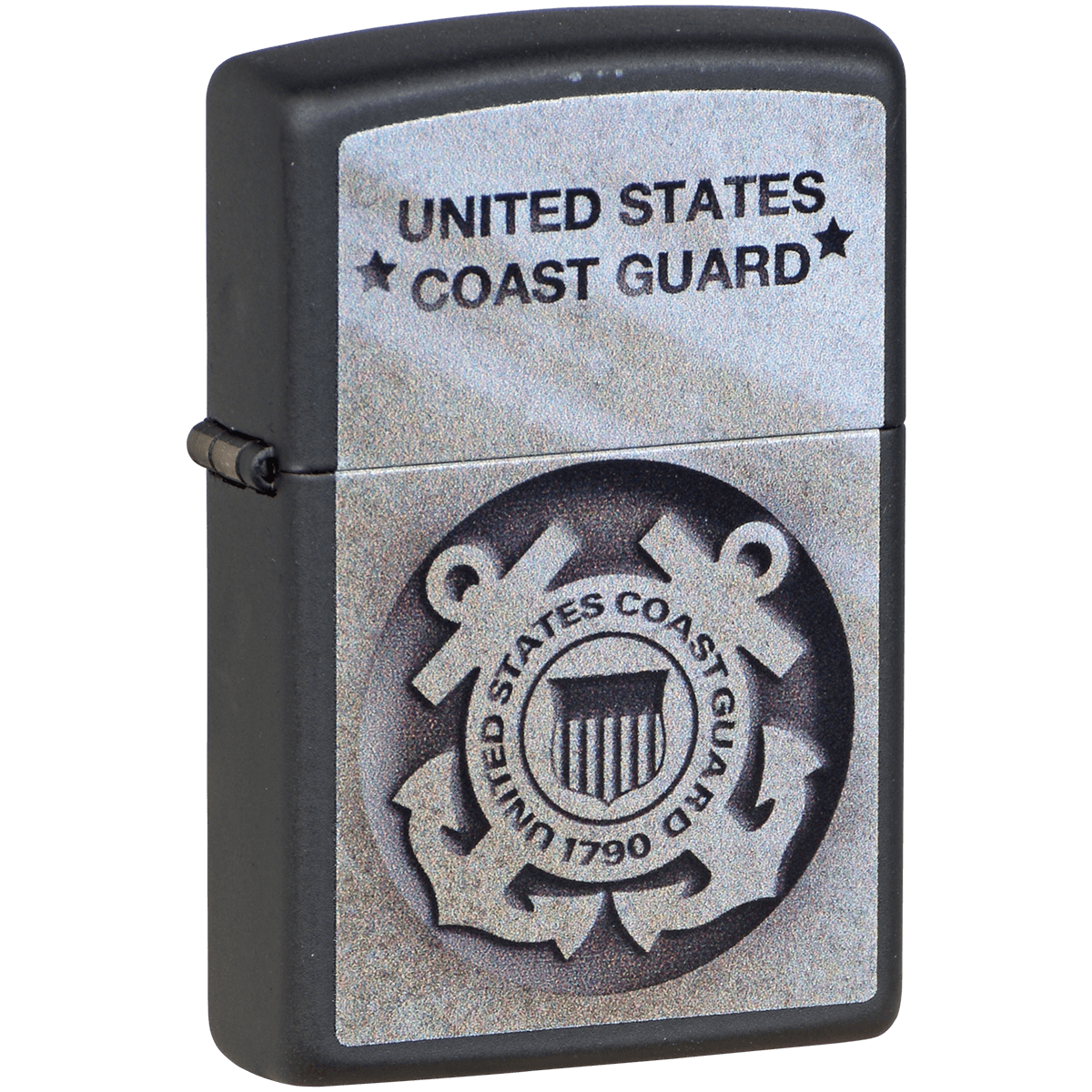 Zippo Pk Collection Uscg Anchors Black Matte