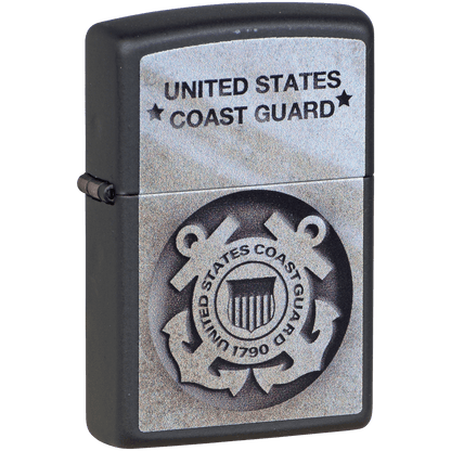 Zippo Pk Collection Uscg Anchors Black Matte